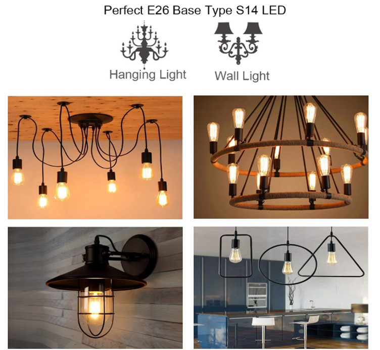 48FT 2W Hanging Vintage Light Bulb S14 Outdoor Bulb String Lights 120V 230V