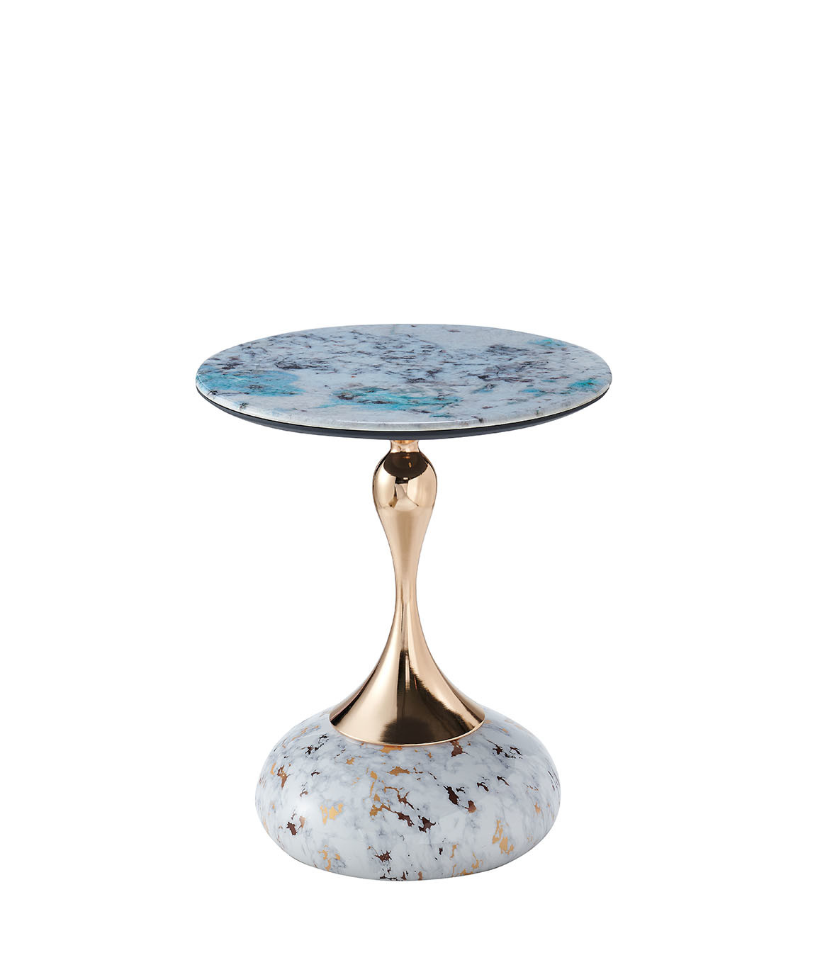 Elegant Side Table With Metal Base Coffee Table