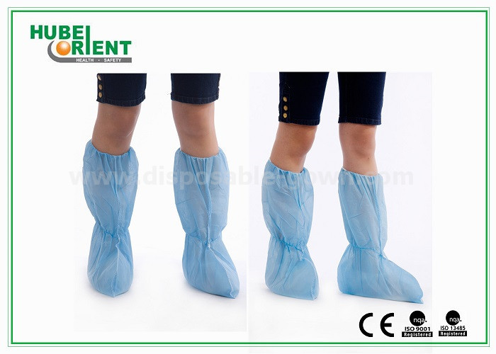 Breathable Disposable Medical Boot Cover , Plastic Shoe Covers For Hospital Lab