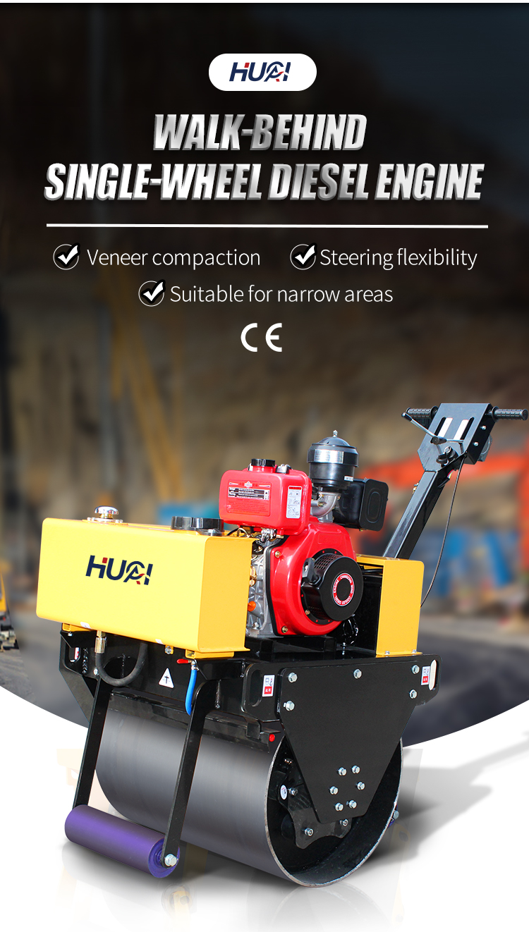 Electric Start 0.5Ton Single Drum Road Roller Compactor for Small Construction Sites