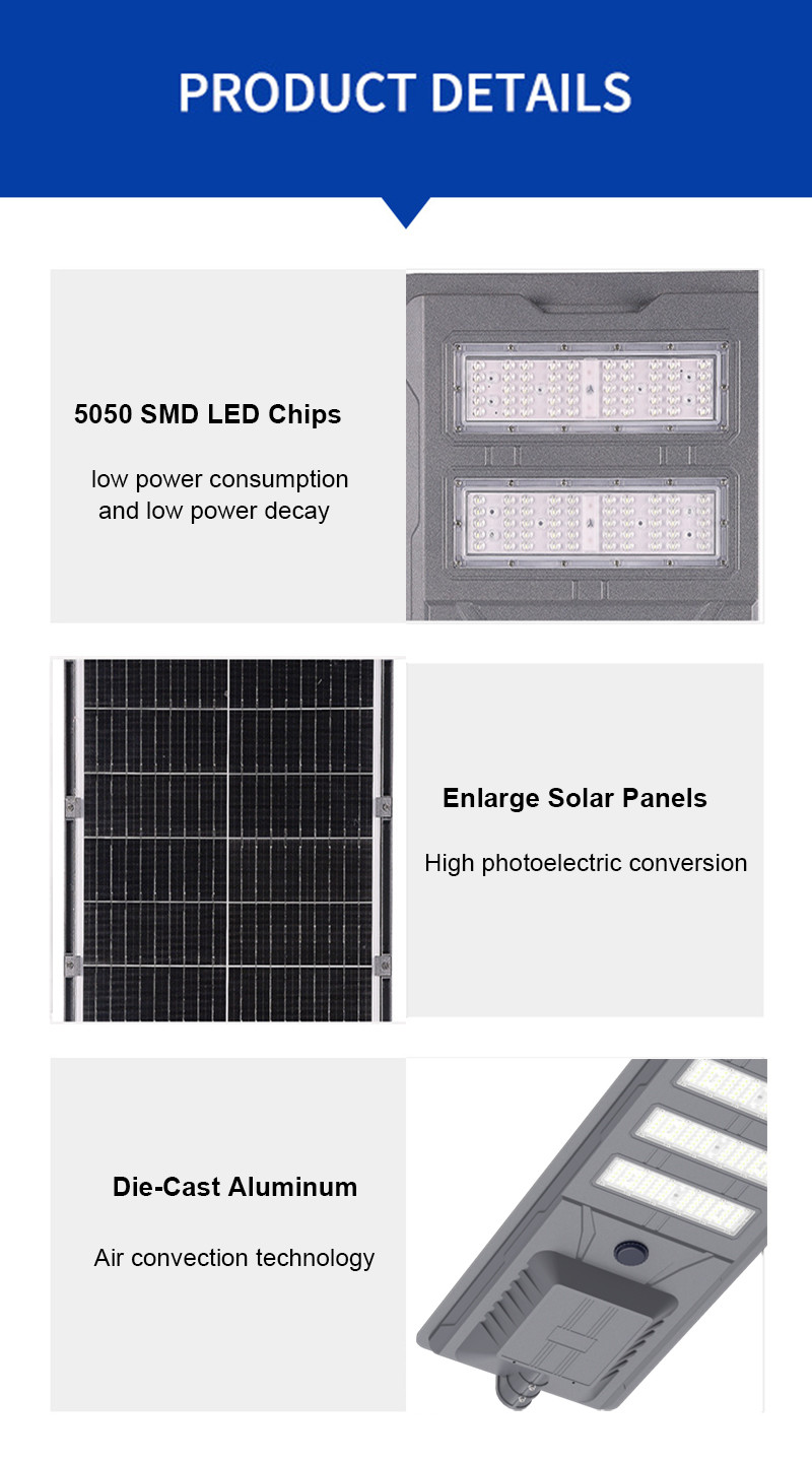 3000k Engineering Sensor All In One Solar Led Street Lights 400w 4 Modules