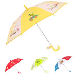  Semi Automatic Custom Color Decoration Kids Rain Umbrellas With Plastic Hook Handle Manufactures
