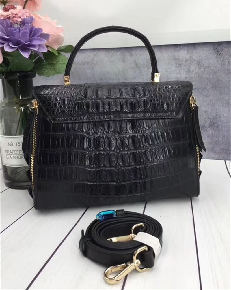 Exotic Genuine Crocodile Skin Woman Orange Purse Authentic Alligator Leather Lady Handbag Female Crossbody Shoulder Bag