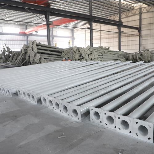 Round Tapered Hot Dip Galvanized Outdoor Light Pole 5-12m for Customer Requirements