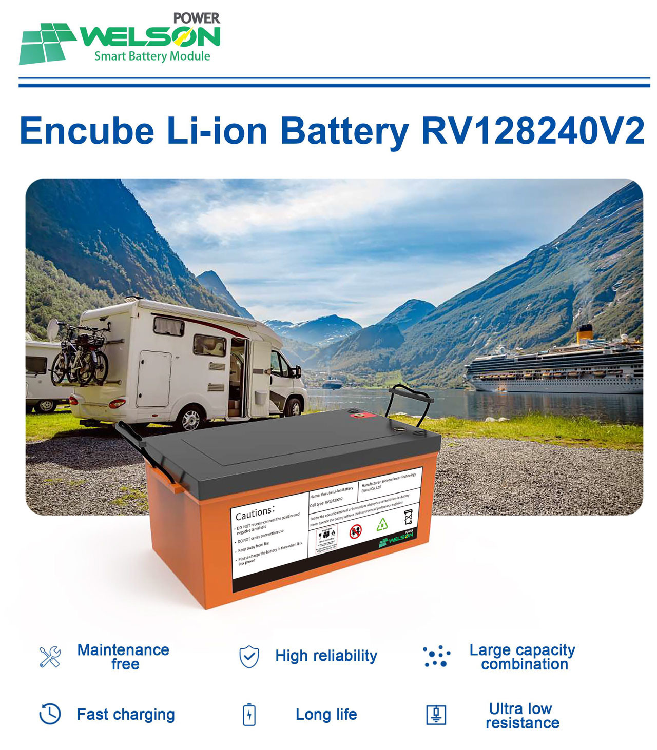 Lifepo4 12v 100ah Lithium Iron Phosphate Battery Pack BMS For Scooter Motorcycle Boat