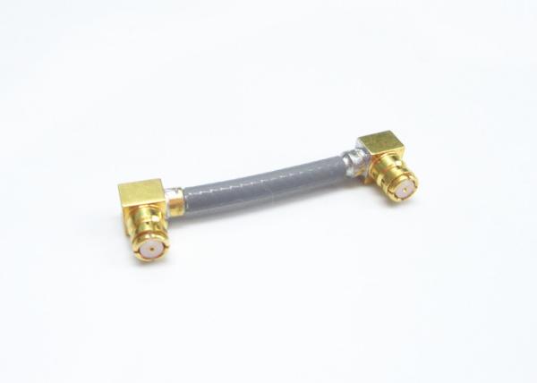 Custom Female Right Angle Coaxial Connector SMP Microwave Cables Assembly