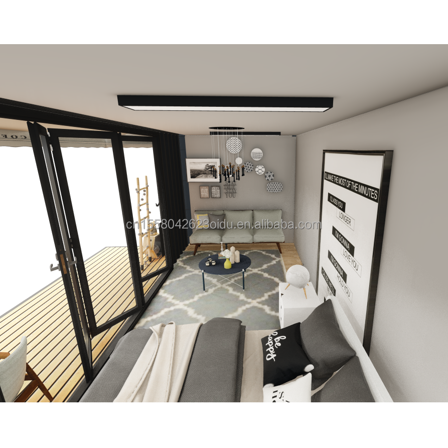 Log 20ft Eco-Friendly Flat Pack Container House Prefabricated Sustainable Construction Steel Structure Resilient Rain Wind Snow Shop