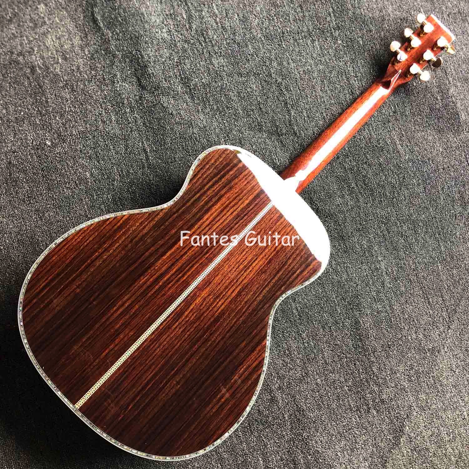 Custom Solid Cedar Top Real Abalone Classic Headstock Acoustic Guitar G00042c Model Shape