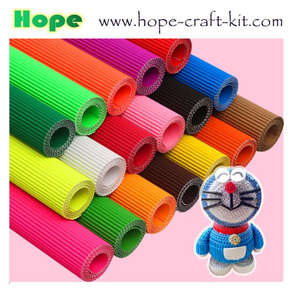 Colorful craft corrugated quilling paper for DIY toys / handcraft kids hand