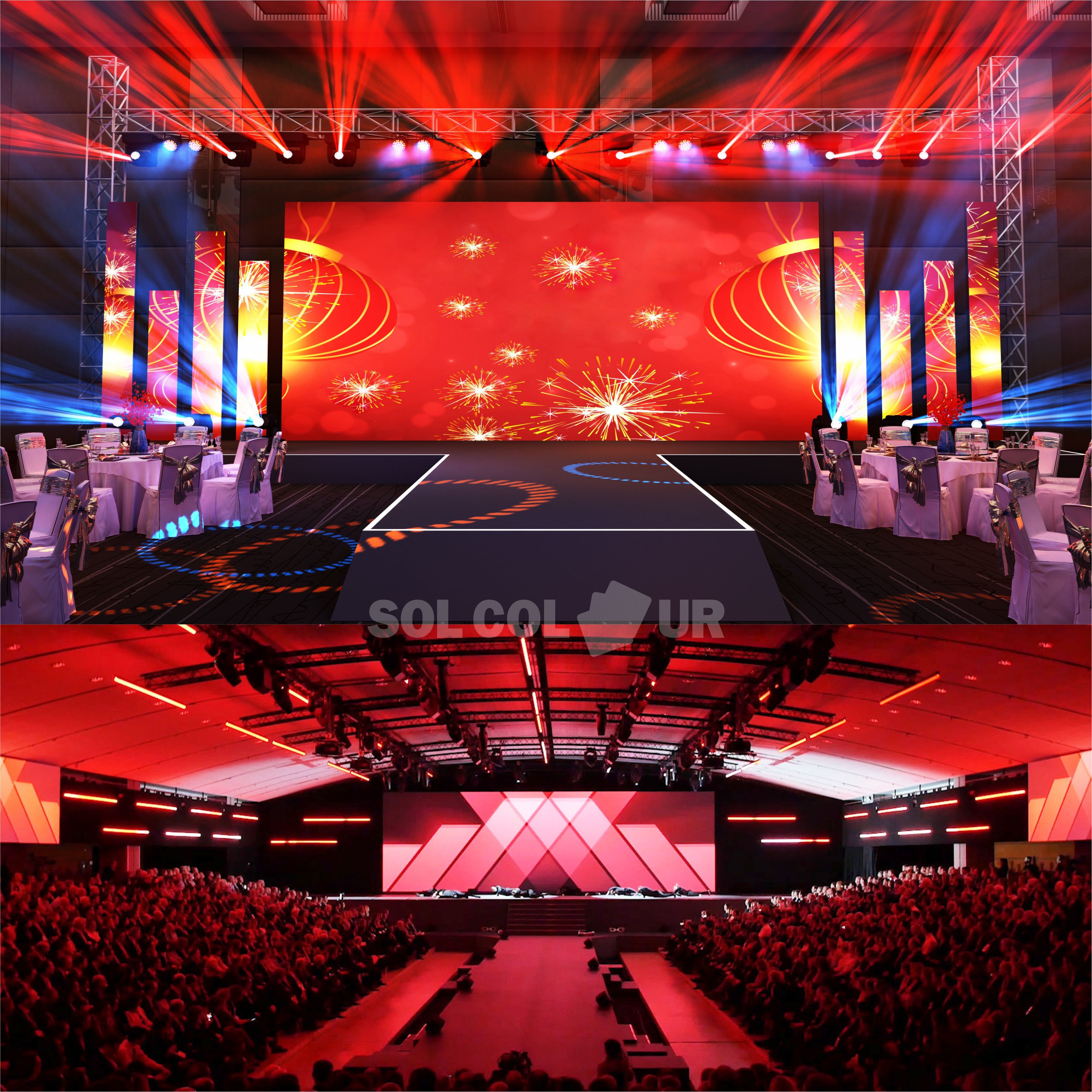 50-60Hz HUB Connection Led Display Outdoor LED Screen For Rental Power Saving