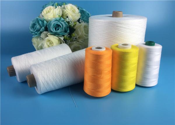Quality Eco - Friendly 100 Spun Polyester Yarn S Twist And Z Twist Yarn Raw White Bright for sale