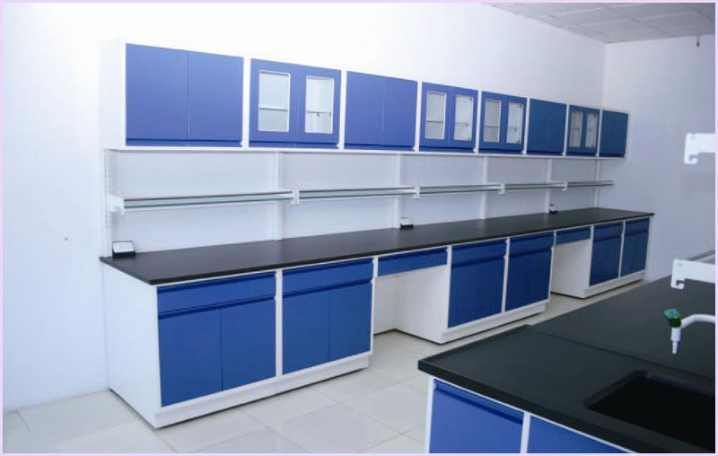 Aluminum Alloy U Shape Chemical Lab Desk Gray White Yellow