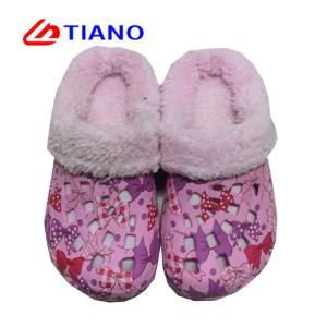 Flexible Thick Outsole Odm Fuzz Lined Clog Style Slippers