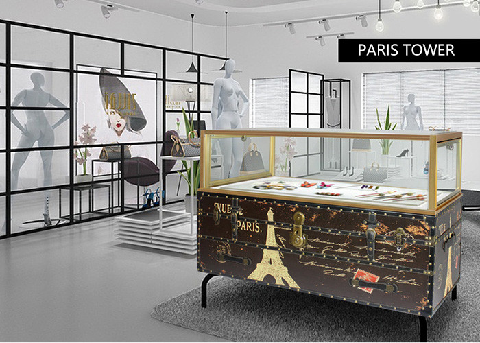 Nordic Style Digital Products Showcase / Phone Display Cabinet Luxurious Glass Material