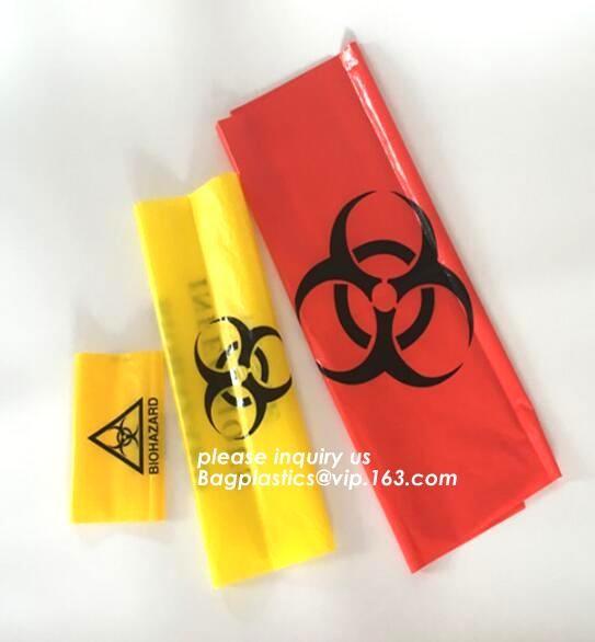Safty biohazard bag for medical waste, biohazard specimen transport reclosable,