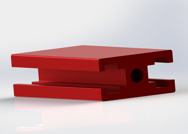 Red Color Painted 20 * 40 T Slot Channel Aluminum Small Size Assembly Parts