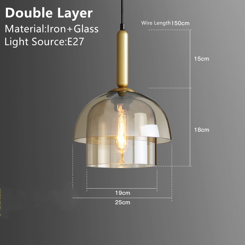 Industrial Style Restaurant Glass Pendant Lamp Vintage Art Champagne Glass Living Room Aisle Bar Light(WH-GP-104)