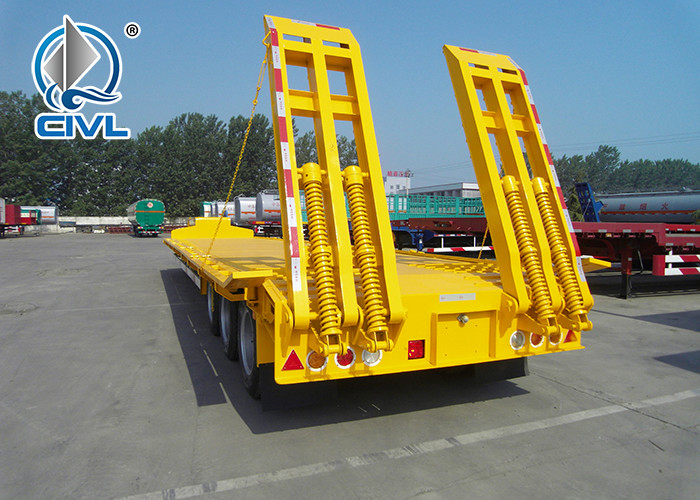 70 Ton Heavy Duty 3 Axles Stonger Low Bed Truck Trailer For Machinery Transport