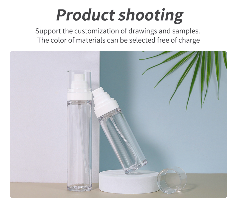 Customized Blue Cosmetic Bottles 60ml 100ml Transparent Plastic Bottle For Mist Spray