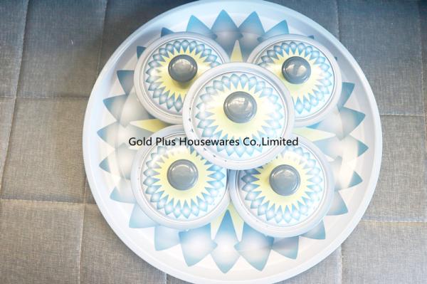 Wedding table decoration spun stainless steel tray with dip bowls set dinnerware