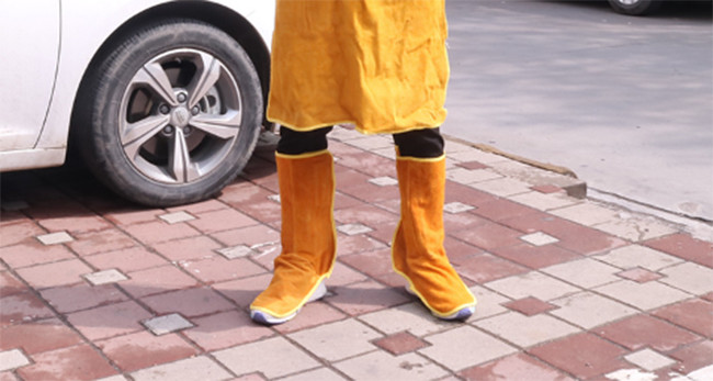 BWFC Cowhide Welding Foot Cover Lineman Tools For Construction Sites