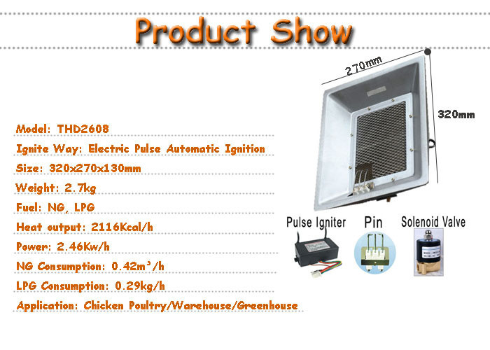 Gas Saving Poultry Brooder Heater For Piglet House Gas 320*270*130mm