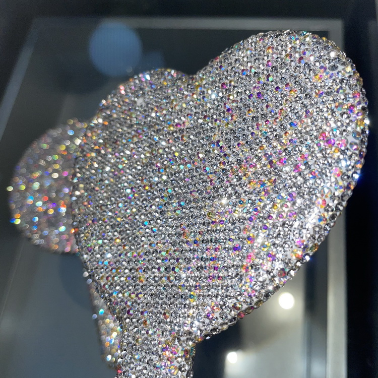 Rhinestone Heart Travel Portable Vanity Mirror Makeup Light Up For Makeup