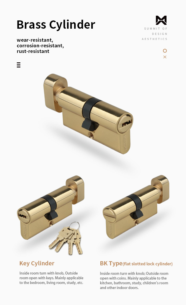Modern Brass Door Lock Set Gold Black Silver Interiror Double Wood Door Lever Sets