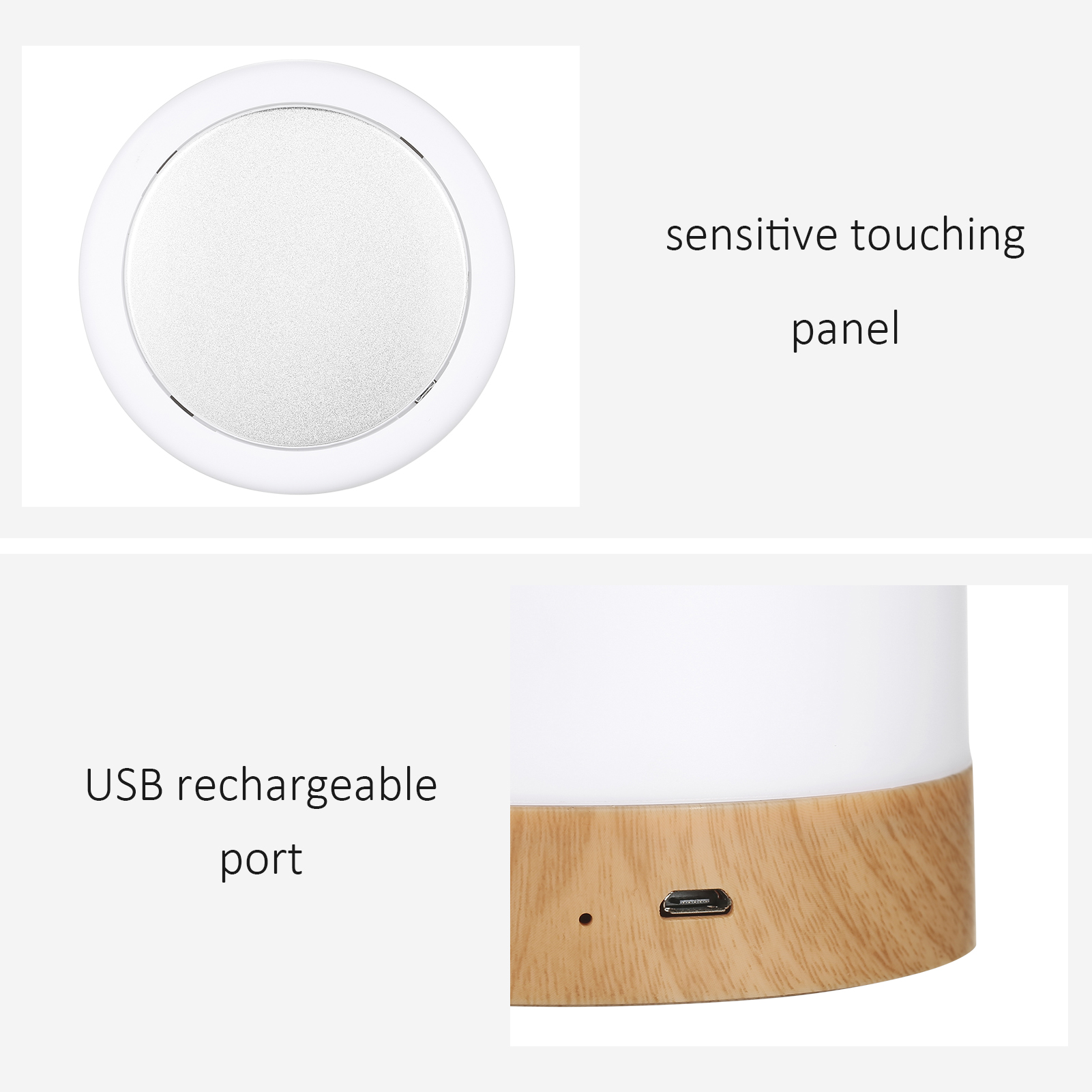 Seven Color Touch Night Light With Remote Control Alarm Clock Multifunctional