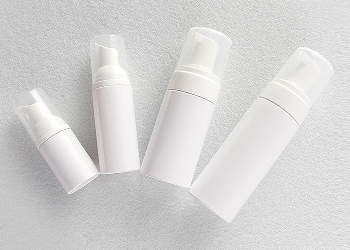 White 100ml PET Plastic Bottles Cleanser Foam Packaging With Pump Sprayer