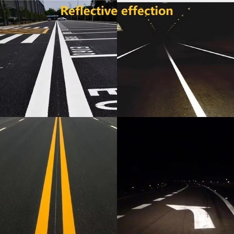 Customized Reflective Paint Standard Road Paint 20% Mixed Glass Beads Thermoplastic Paint