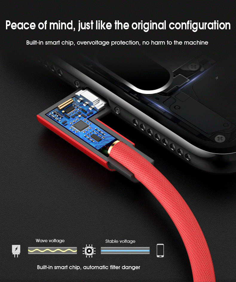 Blue,Red,Black Nylon braided lightning cable,USB A ,8pin lightning connector