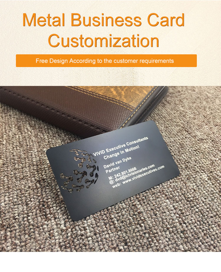 Stainless Steel Metal Business Card Laser Cut Printing