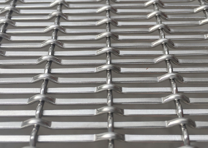 Stainless Steel Architectural Mesh Fabrics 2mm Weft Diameter Coffee Color