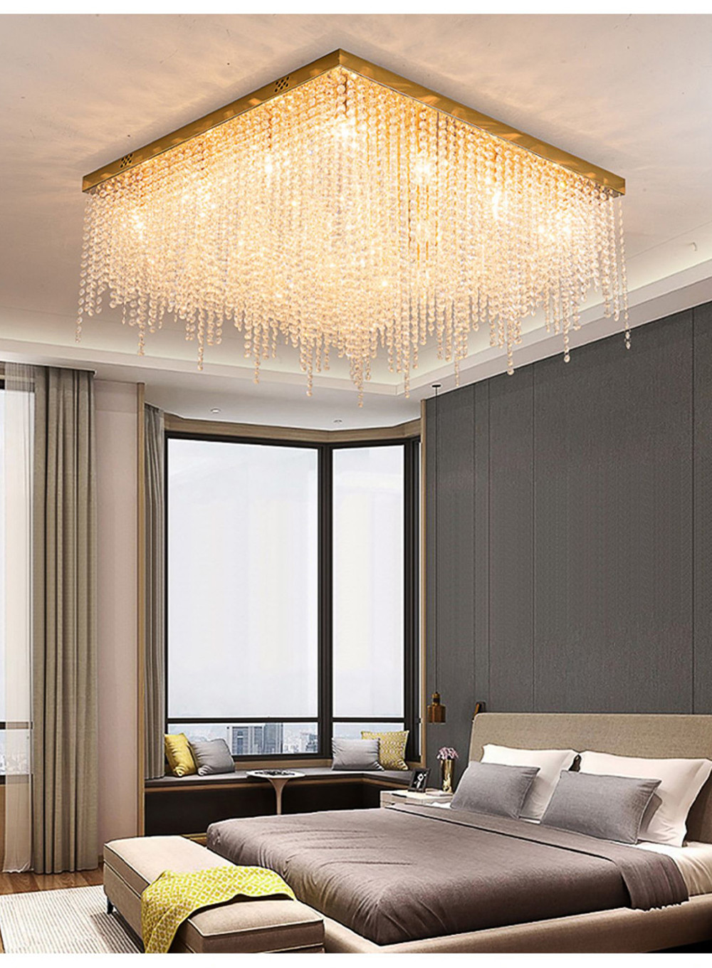 Crystal Chain Ceiling Lights New Lampara Techo for Home Decor guzhen lighting(WH-CA-107)