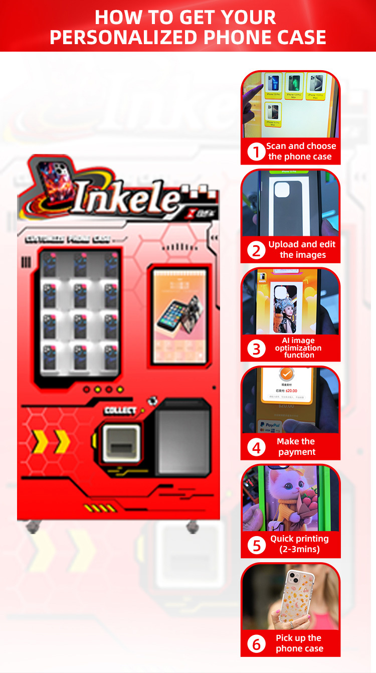 Coin Operated Phone Case Vending Machine DIY Automatic Printer
