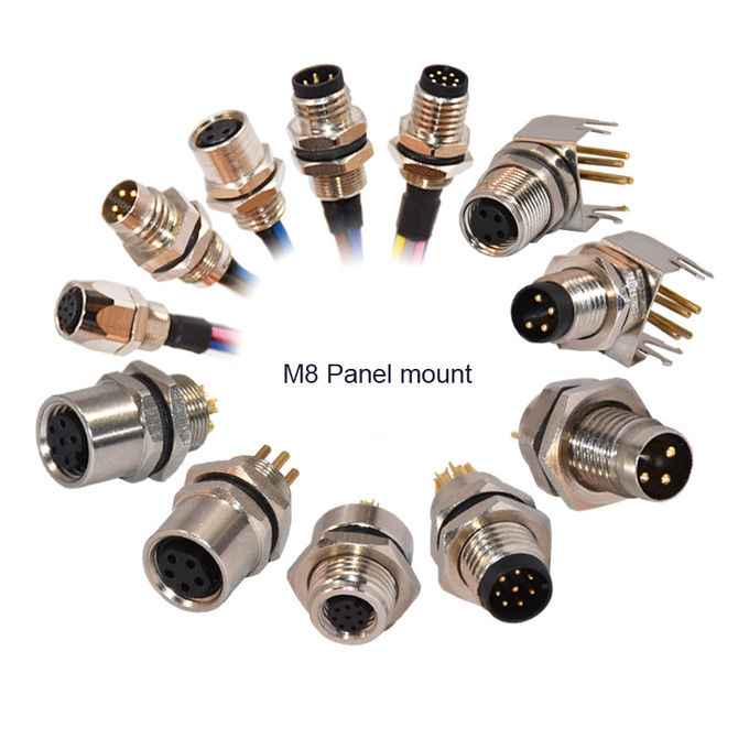Waterproof Male Female Connector , Panel Mount Waterproof Connector With Solder