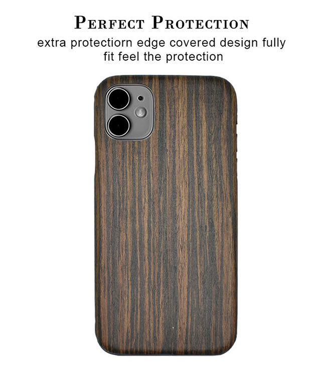 Anti Fingerprints iPhone 11 Engraved Ebony Wood Phone Case