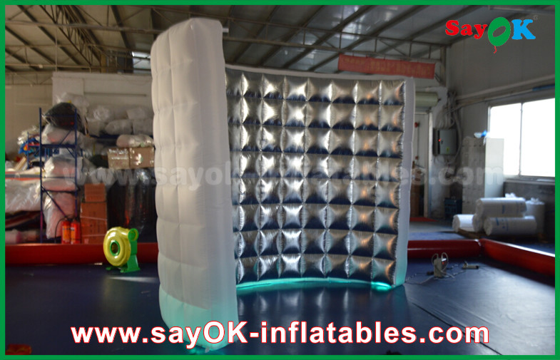Inflatable Party Decorations Golden And Silver Inflatable LED Photo Booth Frame With Touch Screen Remote Control