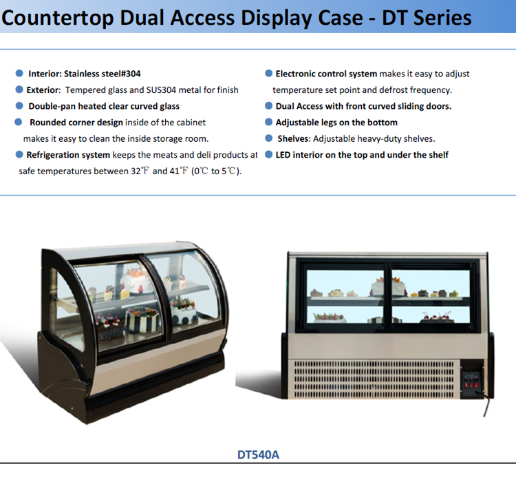 1/3 HP Curved Glass Refrigerated Bakery Display Case Fridge 119L