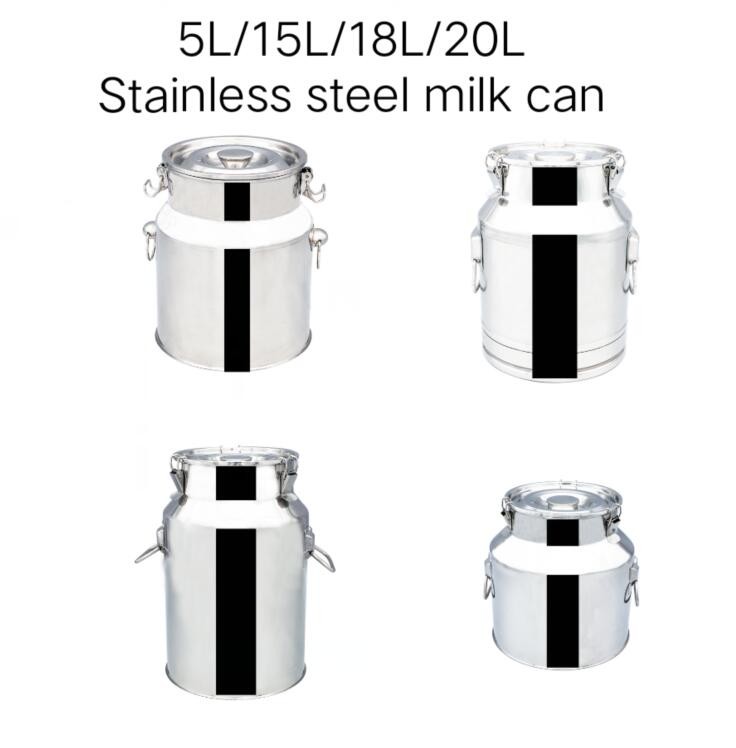 Thickness 0.6mm Silicone Seal 1 Gallon Stainless Steel Milk Can 201