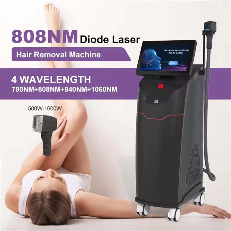 500W-1600W 4 Wavelengths for All Skin Color 808nm Diode Laser Hair Removal Machine