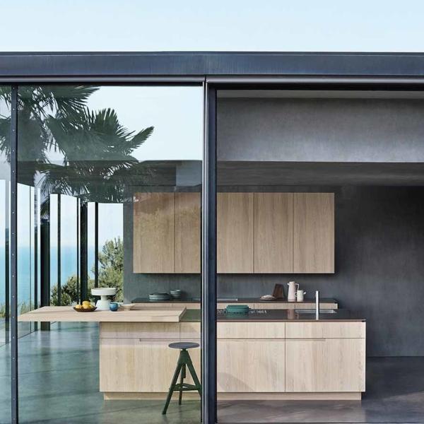Ready To Assemble Wood Grain Kitchen Cabinet Luxury Kitchen Furniture Sets For