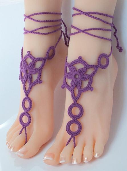 Crochet Barefoot, Nude shoes, Foot Jewelry, Beach Wedding, Sexy Anklet ,