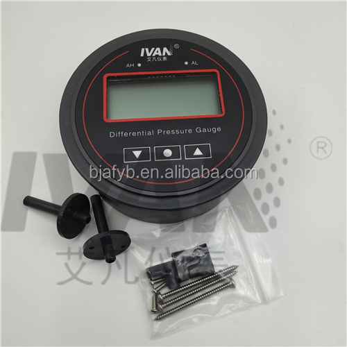 24V Power Supply Differential Pressure Switch with Gauge 4 Bits 0.8" Red LED Display