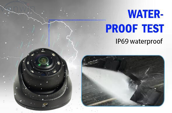 180° 1080P 2MP Waterproof IP69K Indoor/Outdoor Dome Cameras With IR Night Vision For Bus/Truck