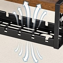 9 Wire Steel Cable Management Tray Under Desk Sturdy Carbon Steel Desk Cable Organizer