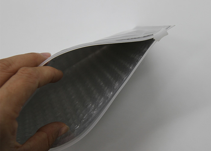 Zipper Aluminum Foil Bags For Industrial Use , Aircraft Hole Padded Shipping Bags Shiny Moisture Proof