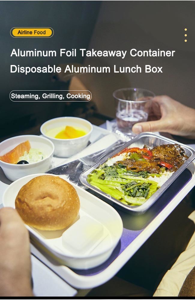 280ml 300ml Airline Aluminum Foil Catering Contianer Oblong Oven-Safe