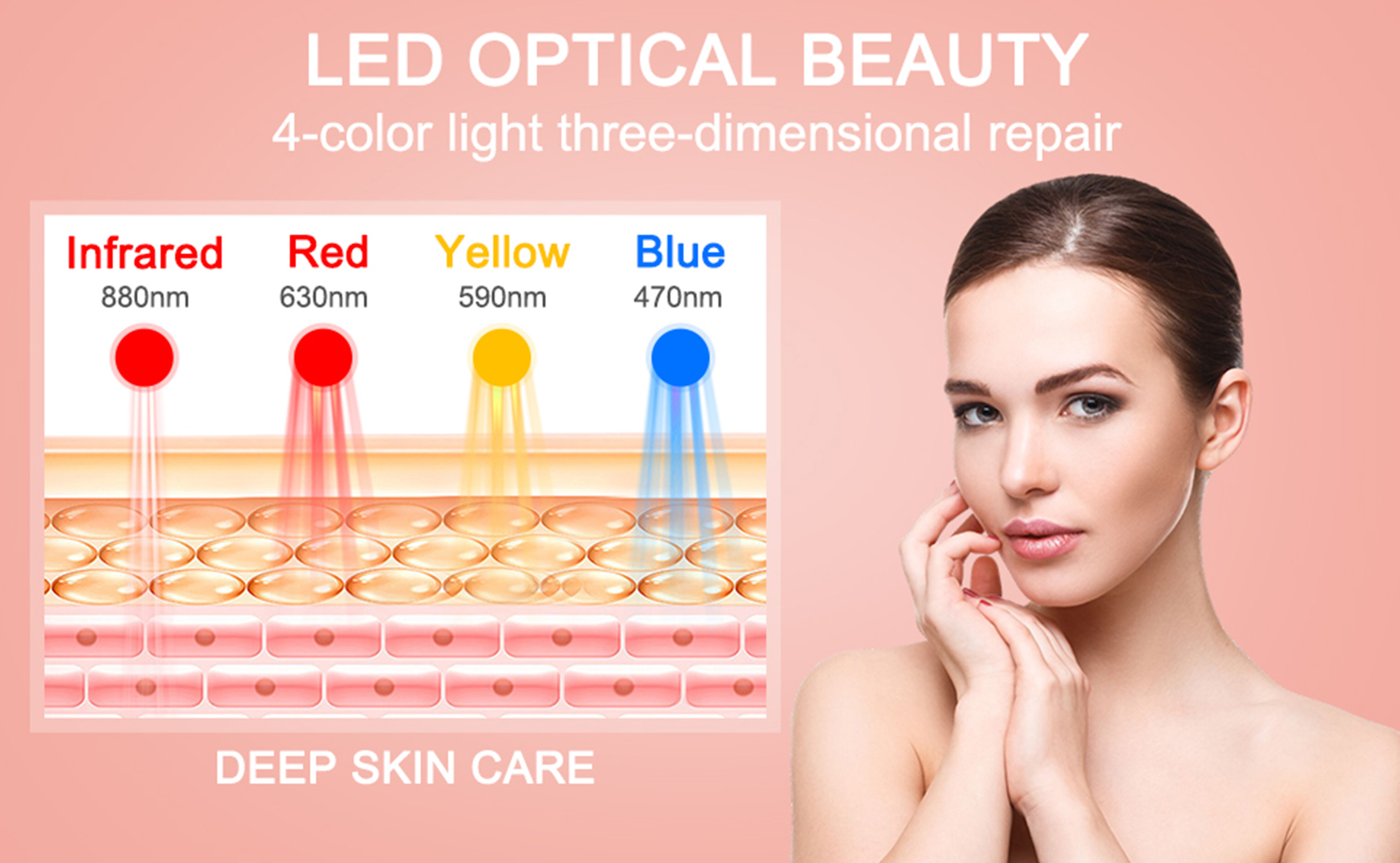 Home Use 660nm Led light Silicone Acne Treatment Skin Care Led Facial Mask